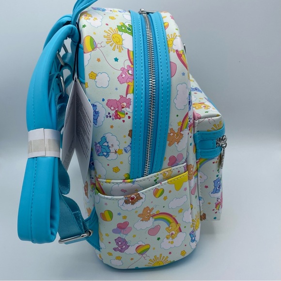 Loungefly Care Bears Mini Backpack All Over Print 40th Anniversary Blue Gifts - Picture 2 of 7